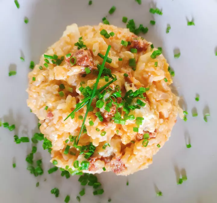 Recette de risotto au chorizo César Moroni, chèvre et abricots 