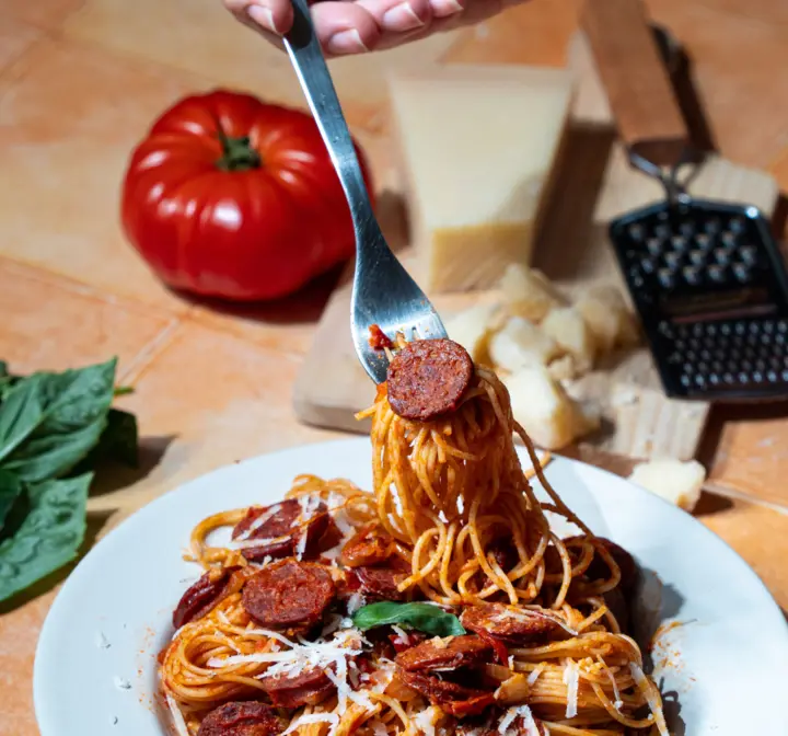 Spaghettis au chorizo